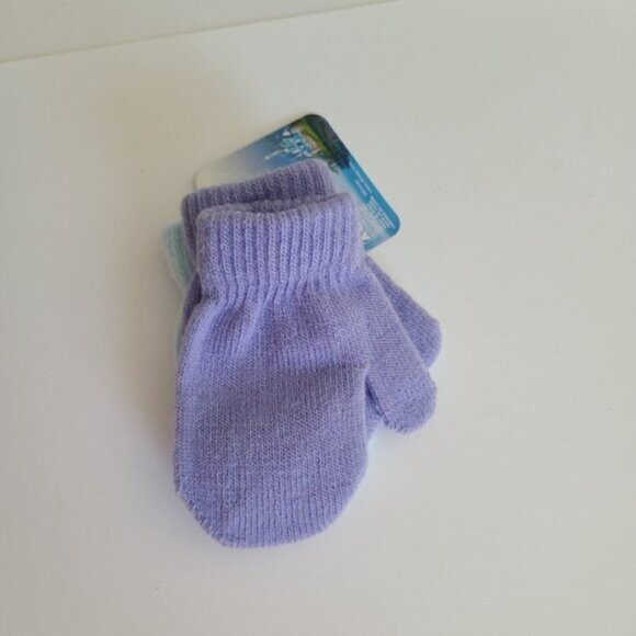 Disney Frozen 2 Pair Child Toddler Girl Warm Fall Winter Mittens Gloves Purple - Picture 4 of 6